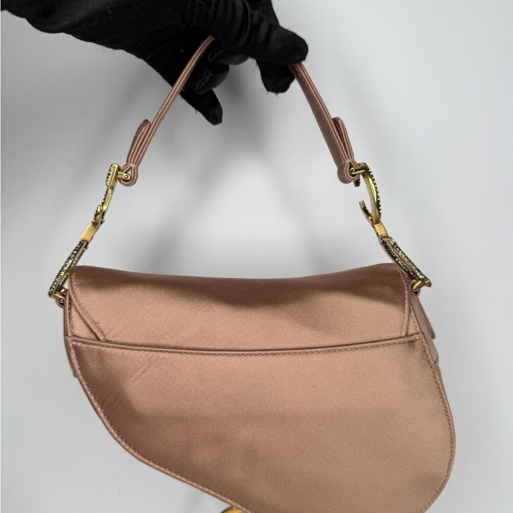 Christian Dior Satin Crystal Mini Saddle Bag
Powder Beige - Picture 3 of 14